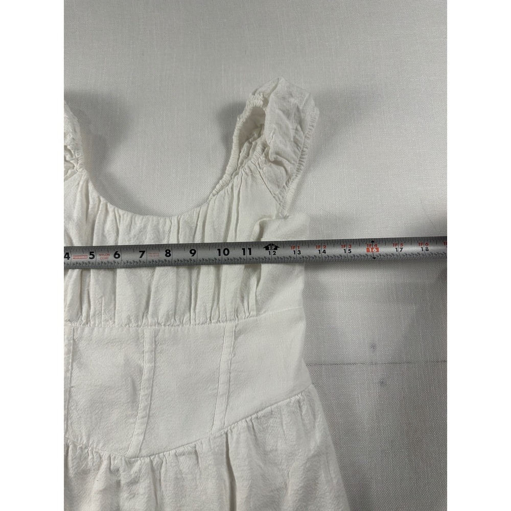 Hollister White Milkmaid Mini Dress Smocked Back Cotton Blend Size M 359D2777 - Picture 4 of 8